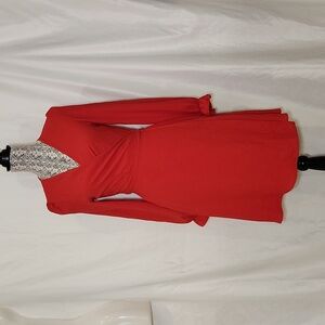 Shein Bright ref wrap around tie back Longsleeves dress